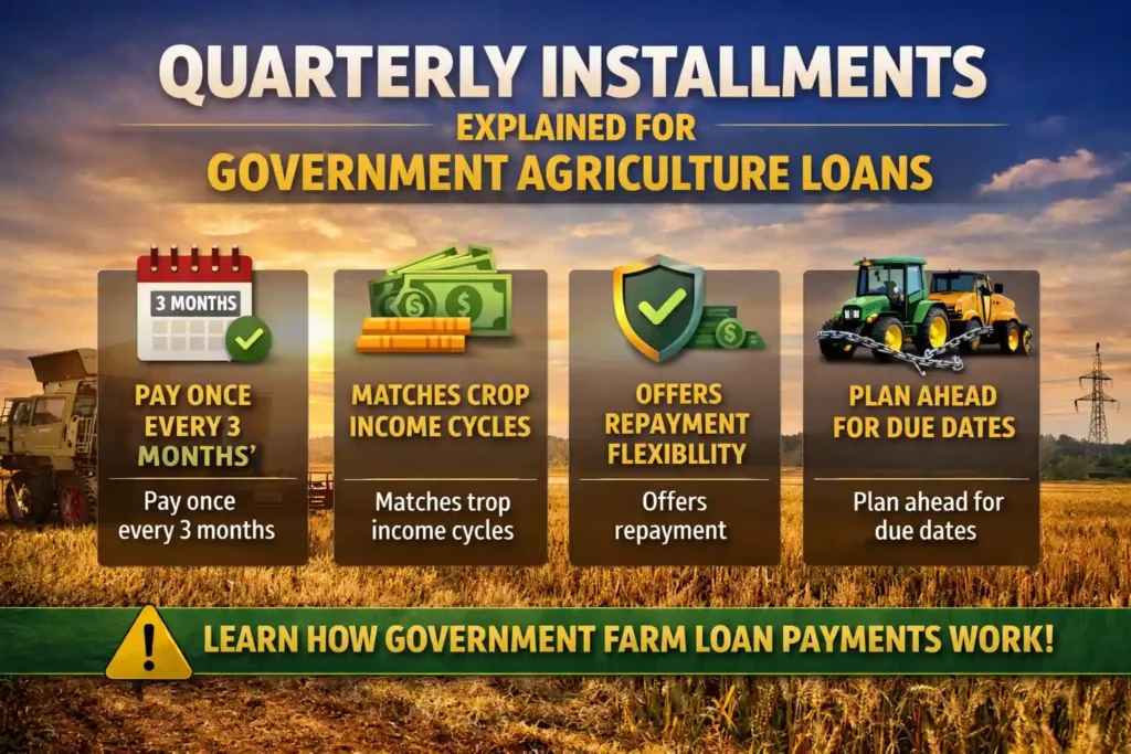 Quarterly Installments for Government Agriculture Loans